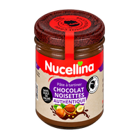 Pot de pâte à tartiner Nucellina Authentique fermé, vu de trois quarts