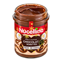 Pot ouvert Nucellina chocolat noisettes noix de coco 2026, détouré