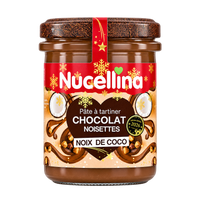 Pot Nucellina chocolat noisettes noix de coco 2026, vue de face, détouré