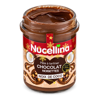 Pot ouvert Nucellina chocolat noisettes noix de coco 2026, détouré